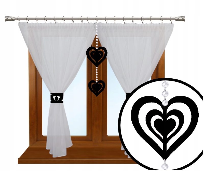 

Firana Salon serce Girlanda ażur 300x150