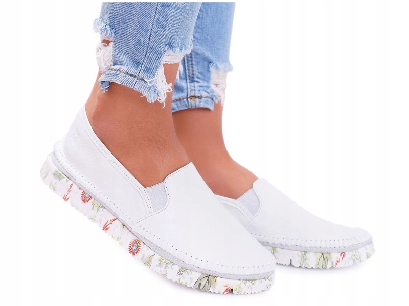 Bílé Nazouvací Polobotky Z Maciejka Kůže 03512-11 36