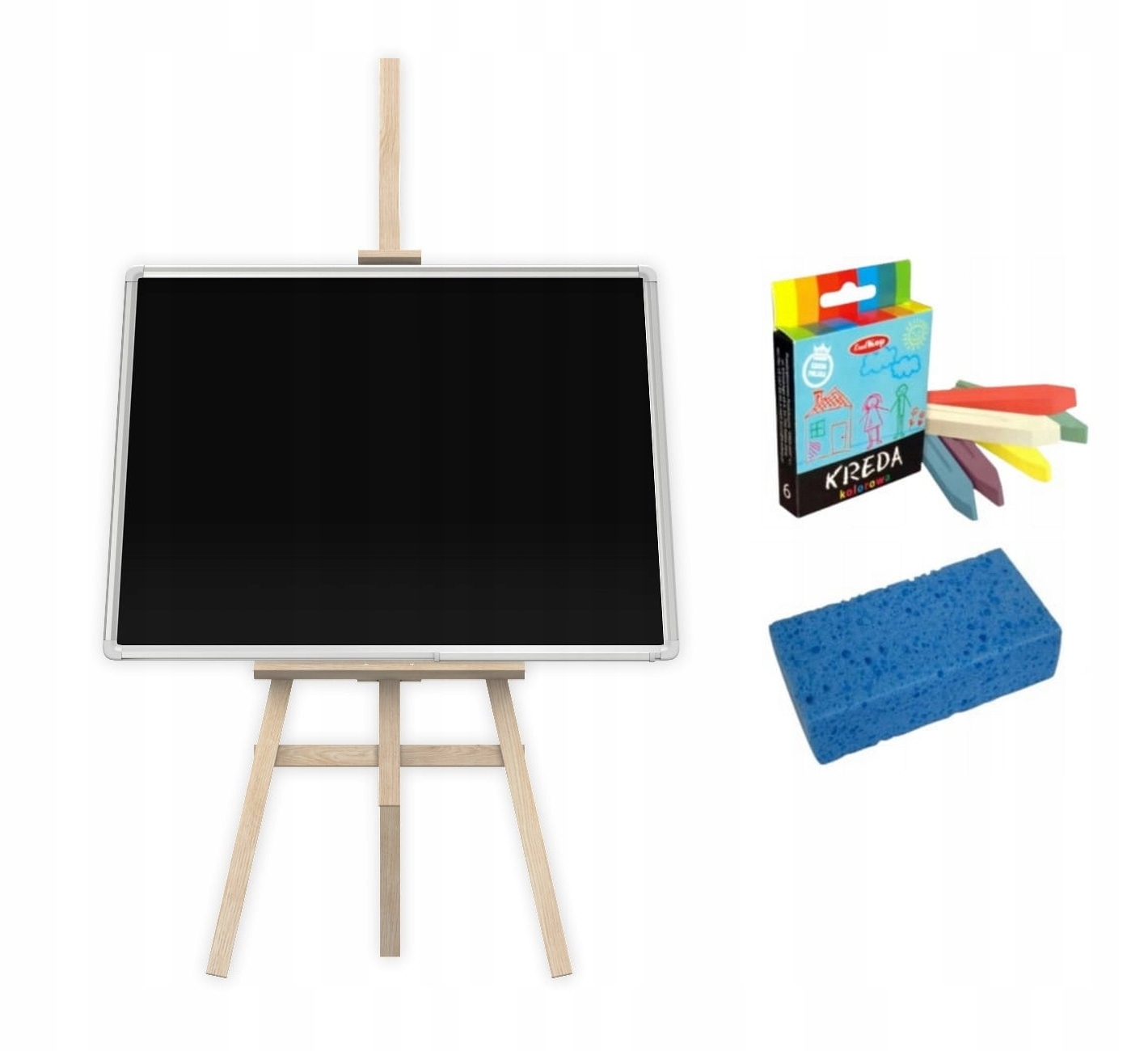 

Tablica magnetyczna czarna 90x60 sztaluga drewno