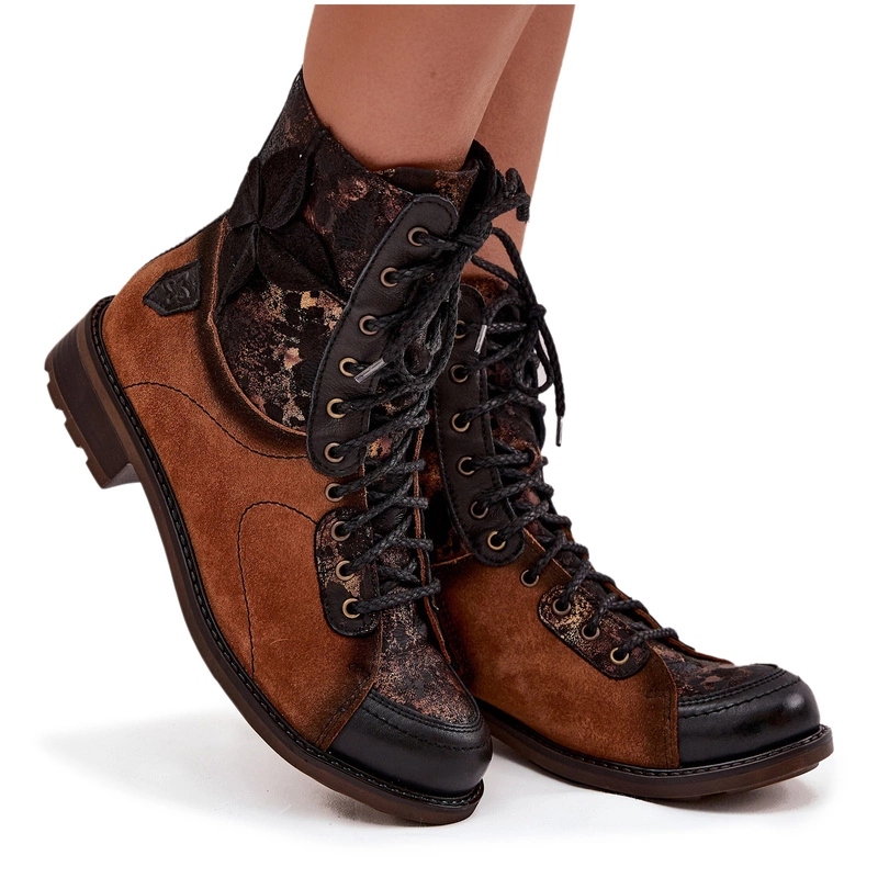 Kotníkové Boty Přírodní Kůže Plochý Podpatek Maciejka 07004-29 Rudý 38