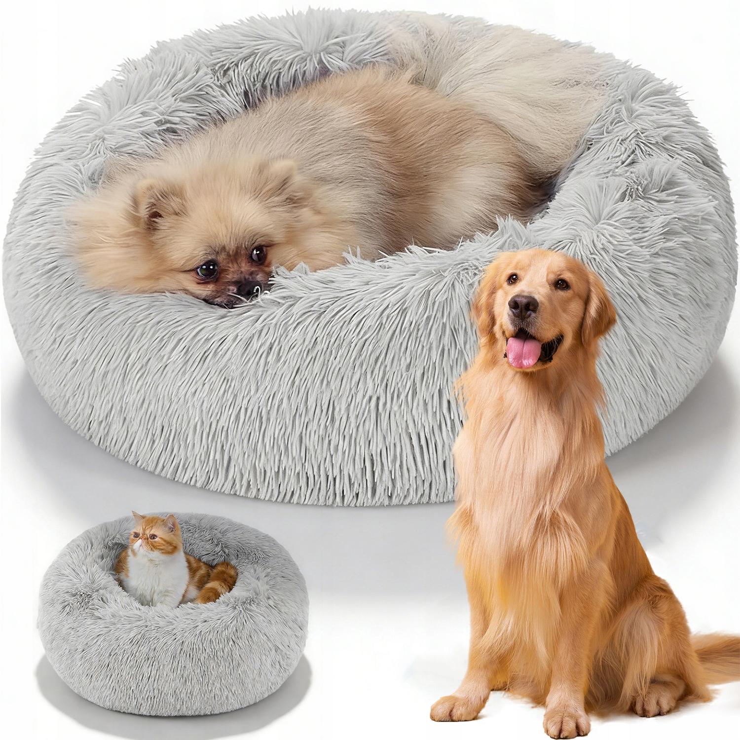 Levně Pelíšek Pro Psa Chlupaté Kočky Měkké Potah Nadýchané Kotec Kulatá 60