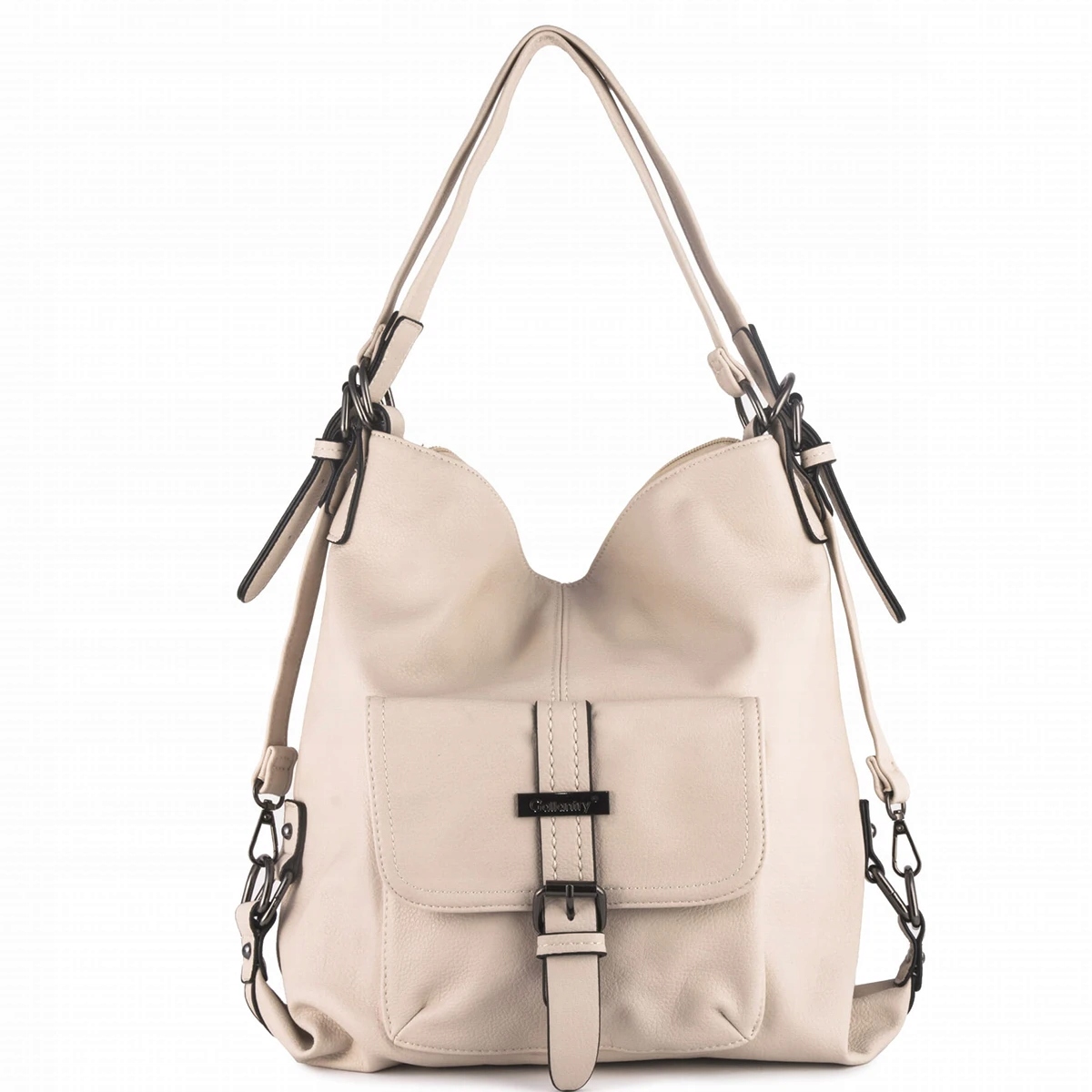 Gallantry Torebka Plecak 2w1 Beżowa A4 Eko Skóra