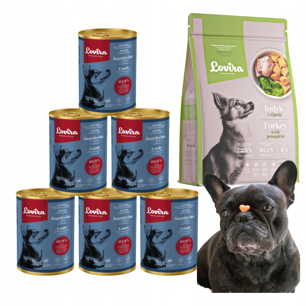 Levně Krmivo Suché Krůta 6x Krmivo Vlhké Jehněčí 92,6% bezobilné Vitamíny