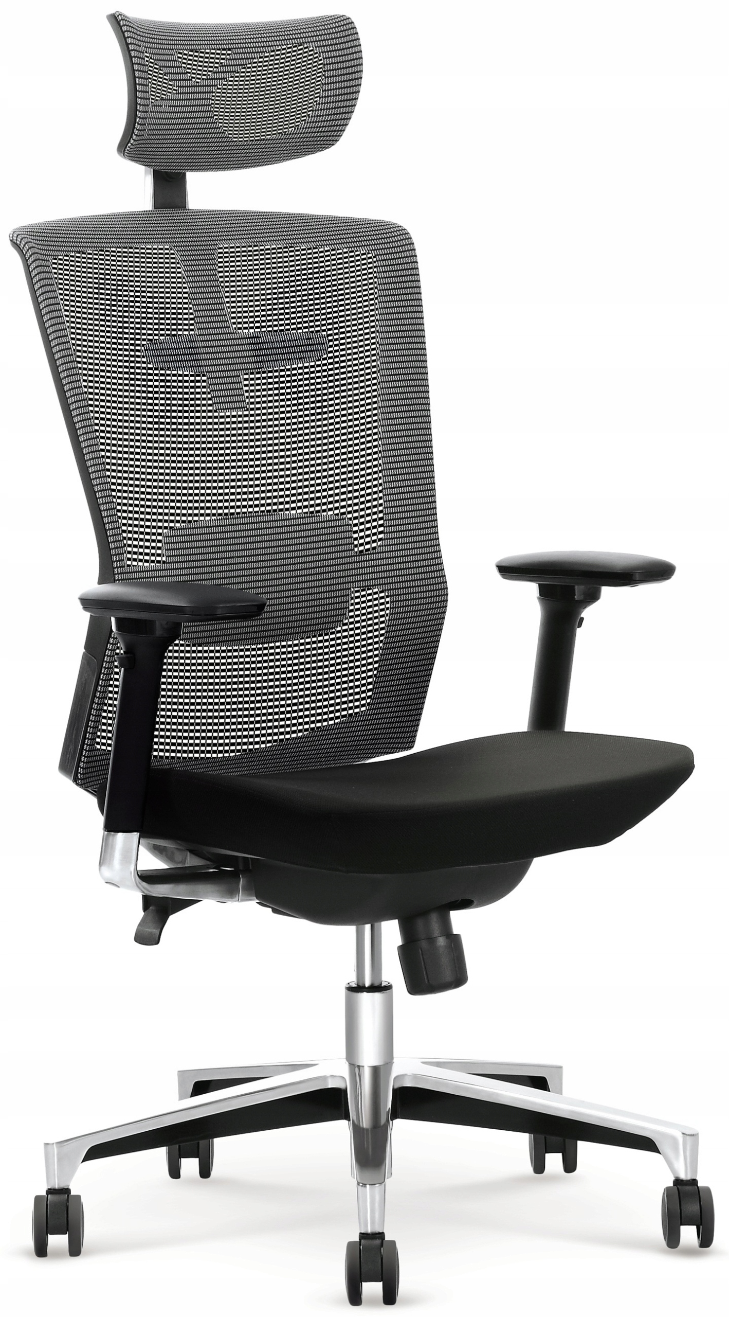 Szary Czarny Ergonomiczny Fotel biurowy krzesło obrotowe Ambasador Halmar