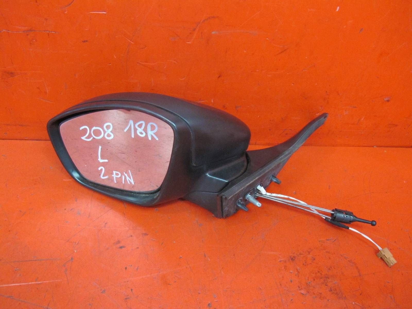 PEUGEOT 208 12- mirror manually left 2 PIN black, MATOWE EUROPA