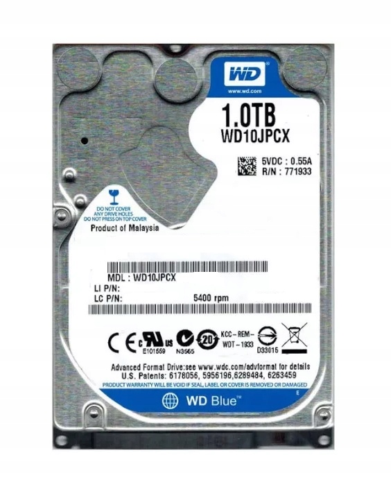 Pevný Disk Wd Blue WD10JPCX 2.5" Sata