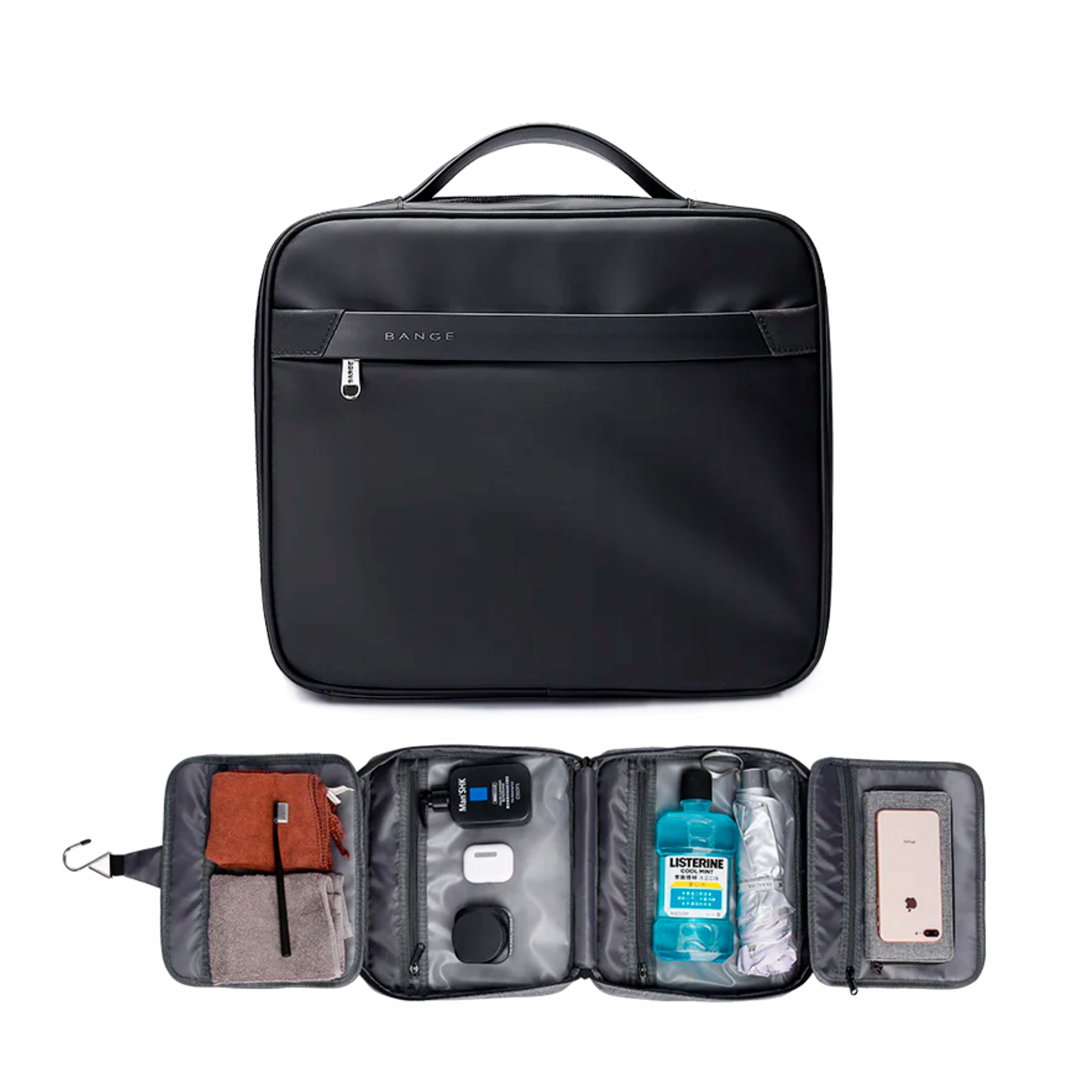 Kosmetyczka Podróżna męska wisząca z haczykiem rozkładana Pojemny organizer