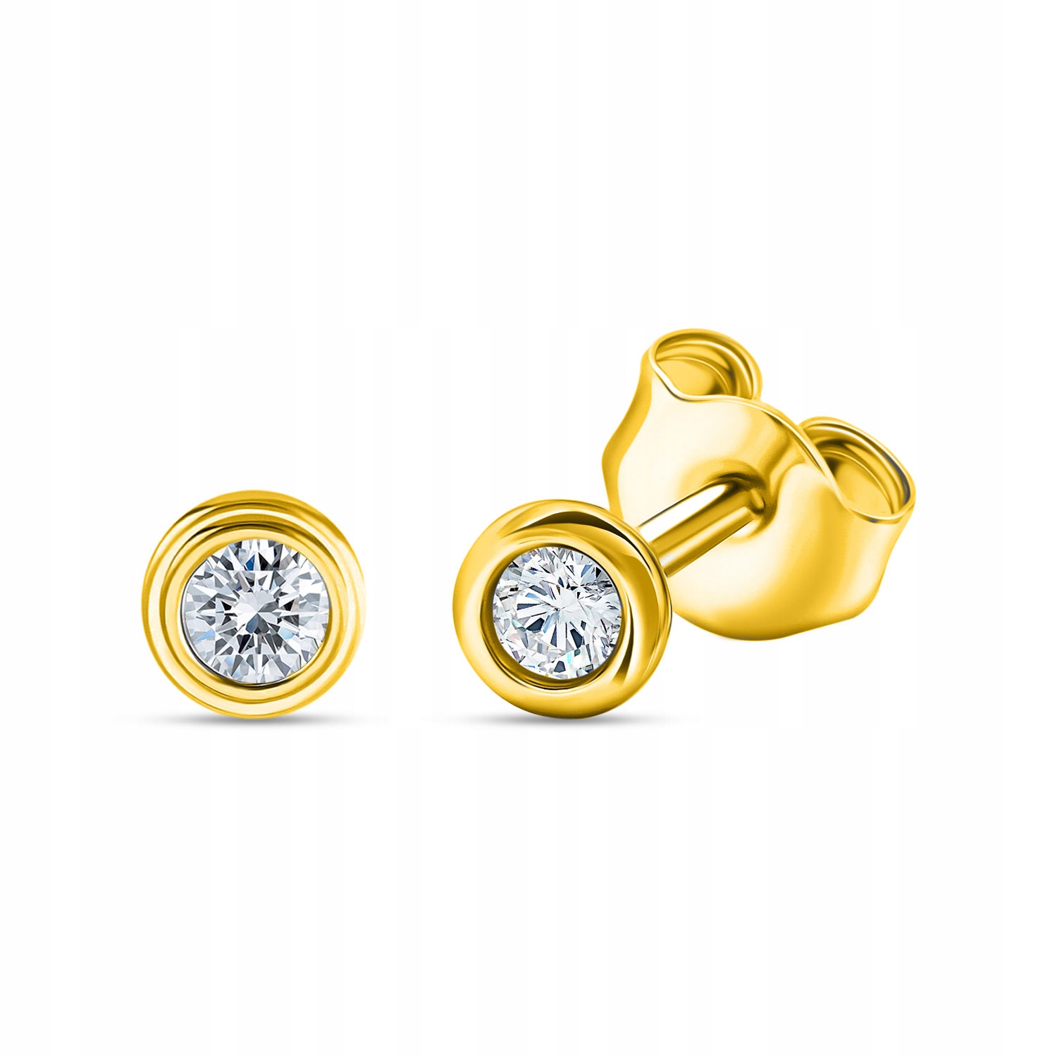 Náušnice zlaté Au 585 s diamanty E01935YS/0.07CT