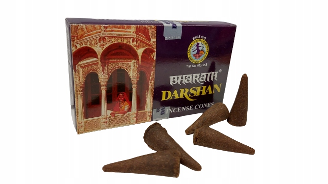 

Kadzidełka Stożkowe Bharath Darshan 9 szt Kadzidła