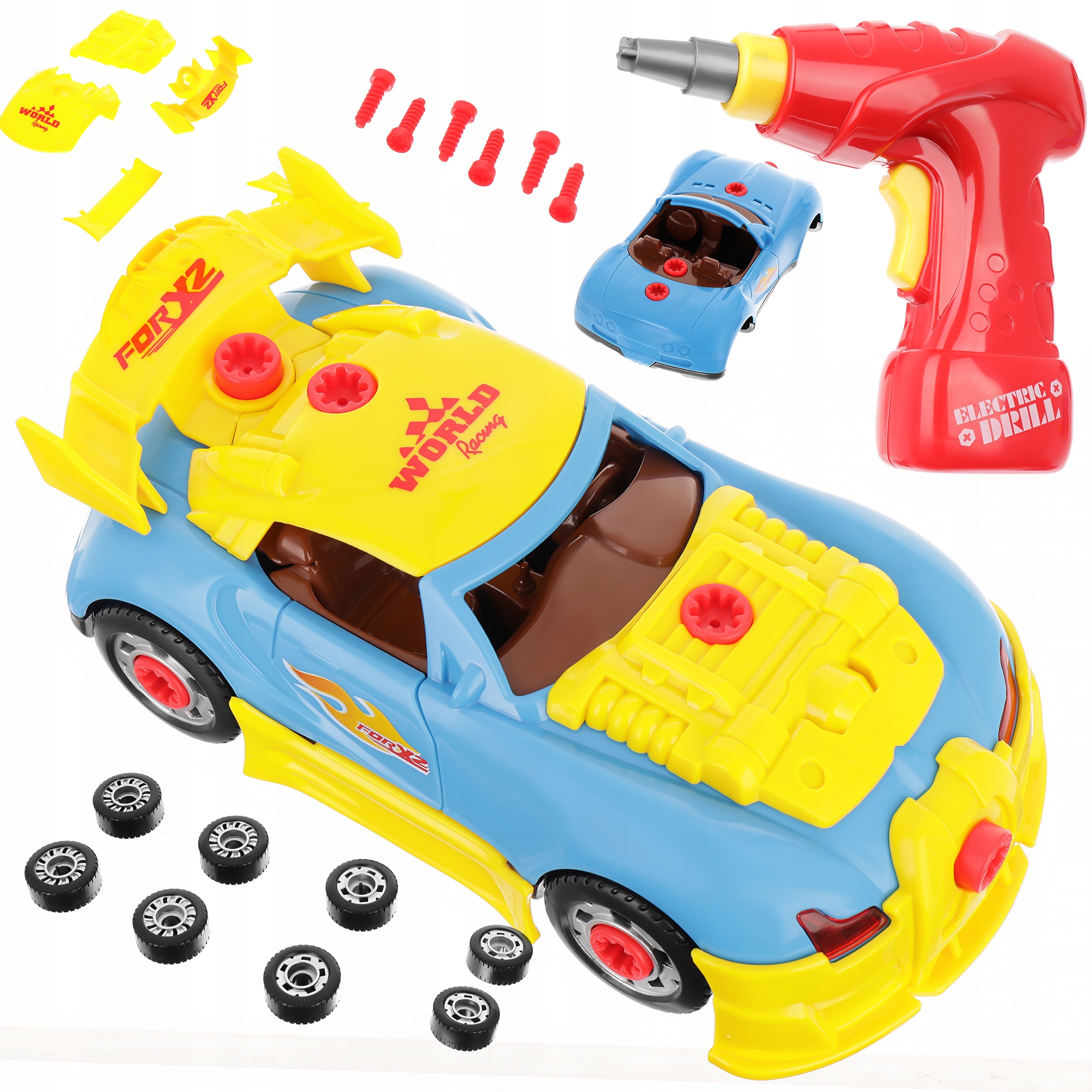 SAMOCHÓD BUGATTI AUTO DO ROZKRĘCANIA SKRĘCANIA Z WIERTARKĄ