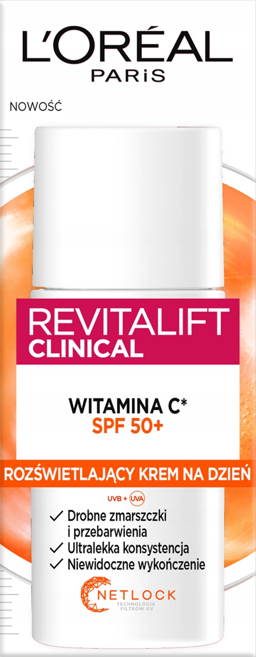 L'OREAL REVITALIFT CLINICAL KREM Z WITAMINĄ C ROZŚWIETLAJĄCY SPF 50 Marka L'Oréal Paris