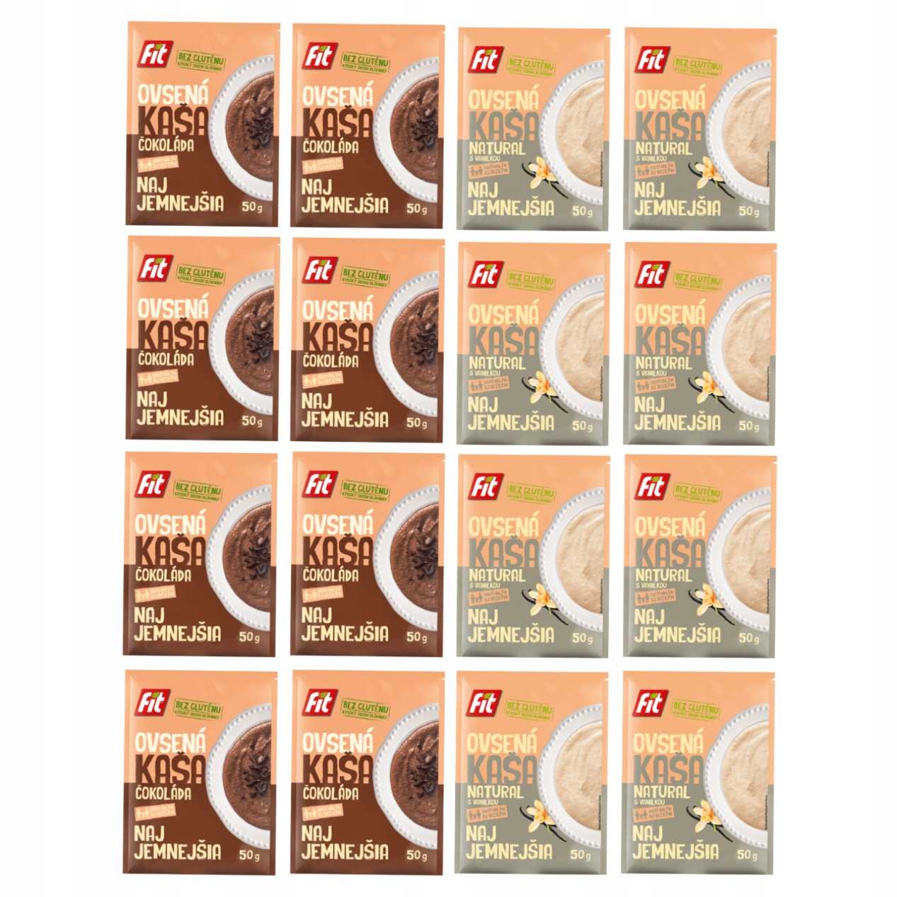 Zestaw Fit Kaszka Owsiana MIX smaków 16 szt.