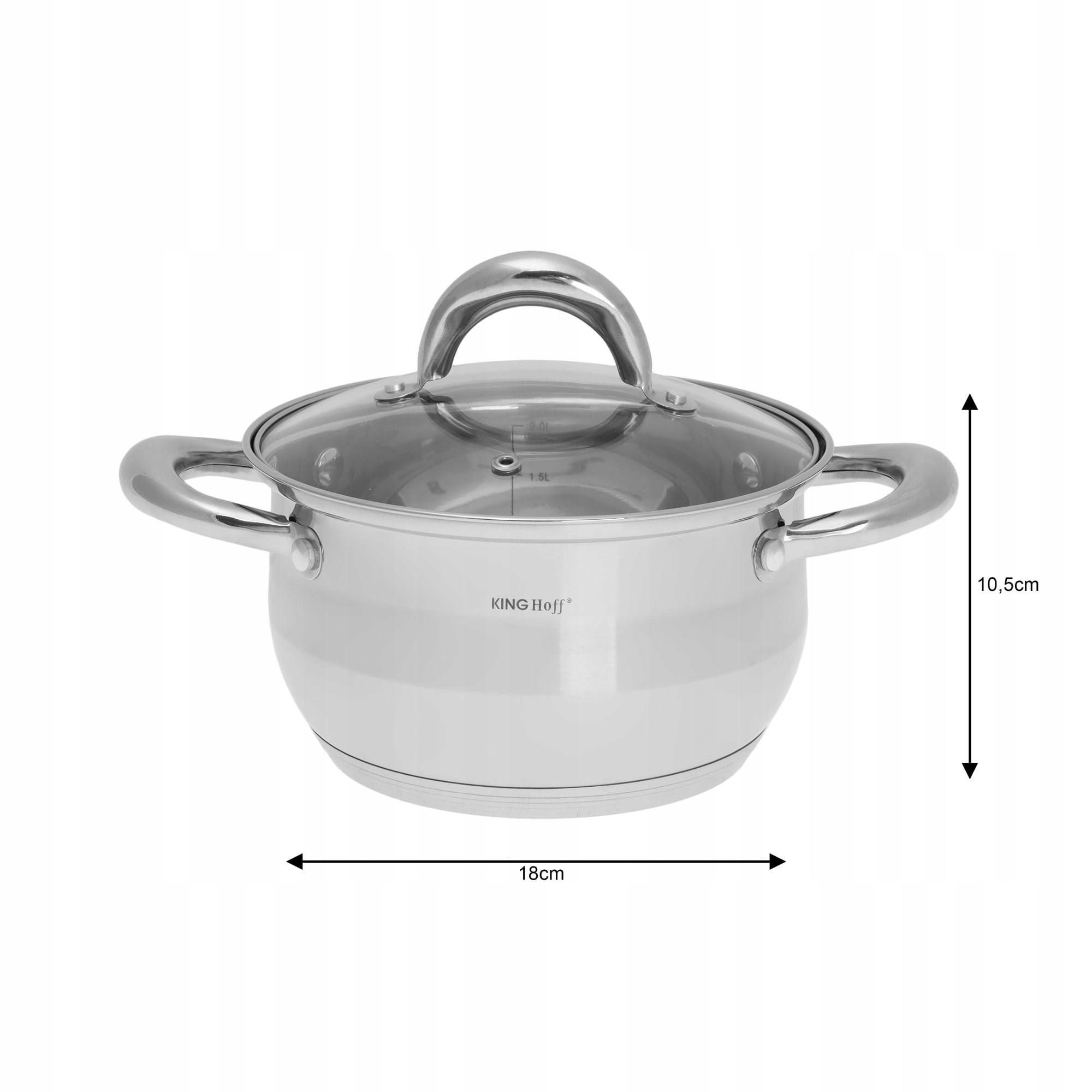 Garnki stalowe KINGHoff Silver 12 ele. KH-1098 Liczba elementów w zestawie 12