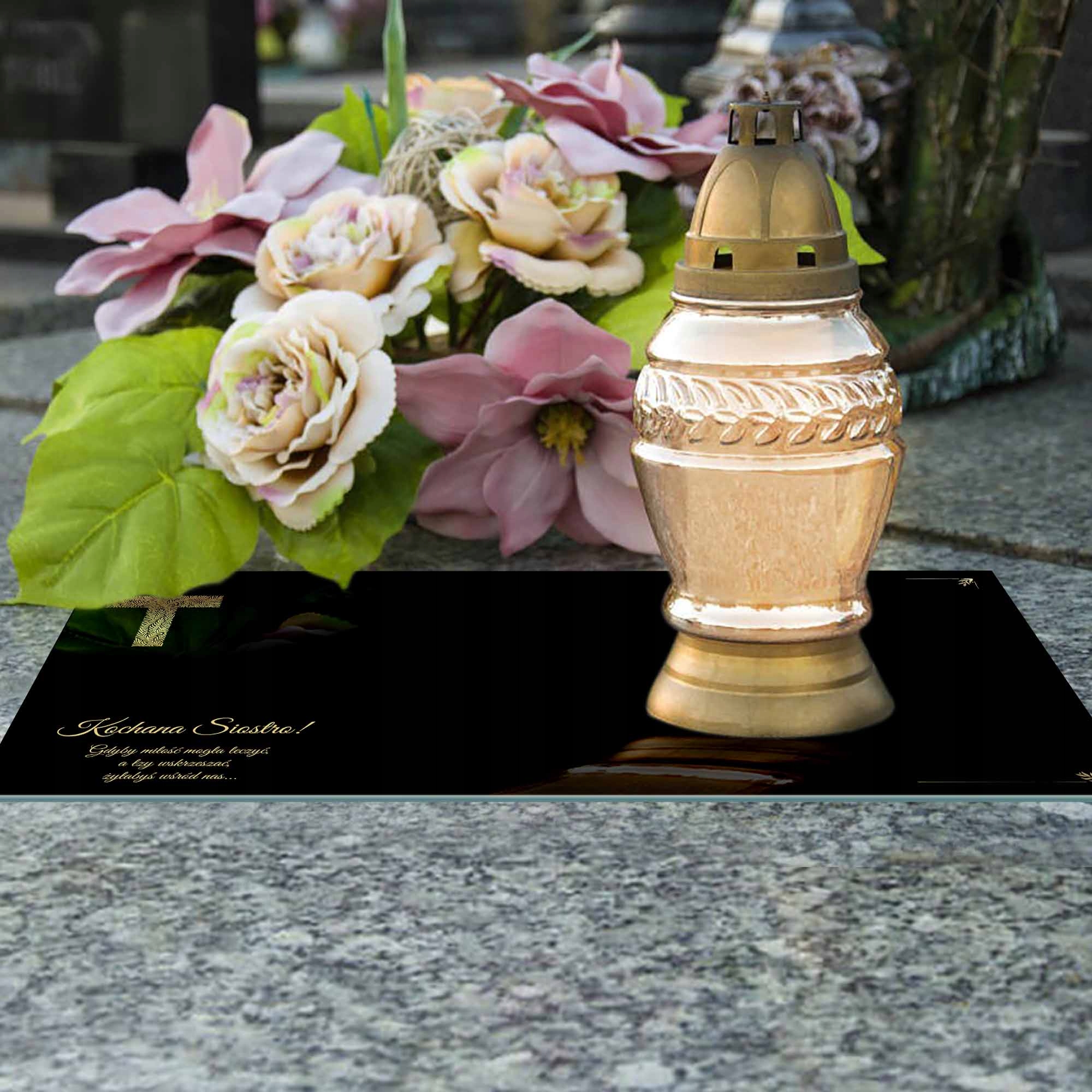 SZKLANA PODSTAWKA POD ZNICZE 60x20cm 505c Siostro Szerokość produktu 60 cm