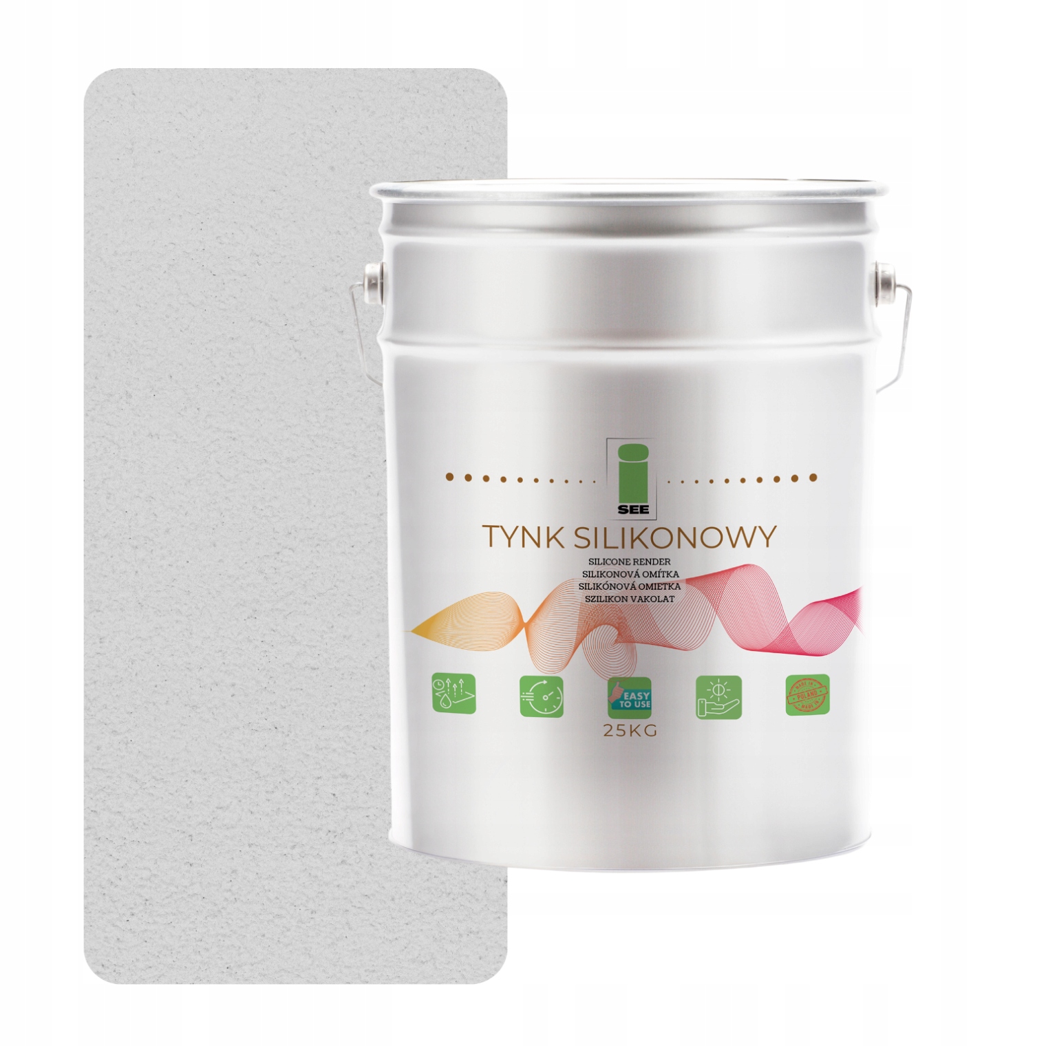 Vonkajšia Silikónová Fasádna Omietka, Biela, Mierne Šedá, 1.0 MM, Prémiová, 25 Kg