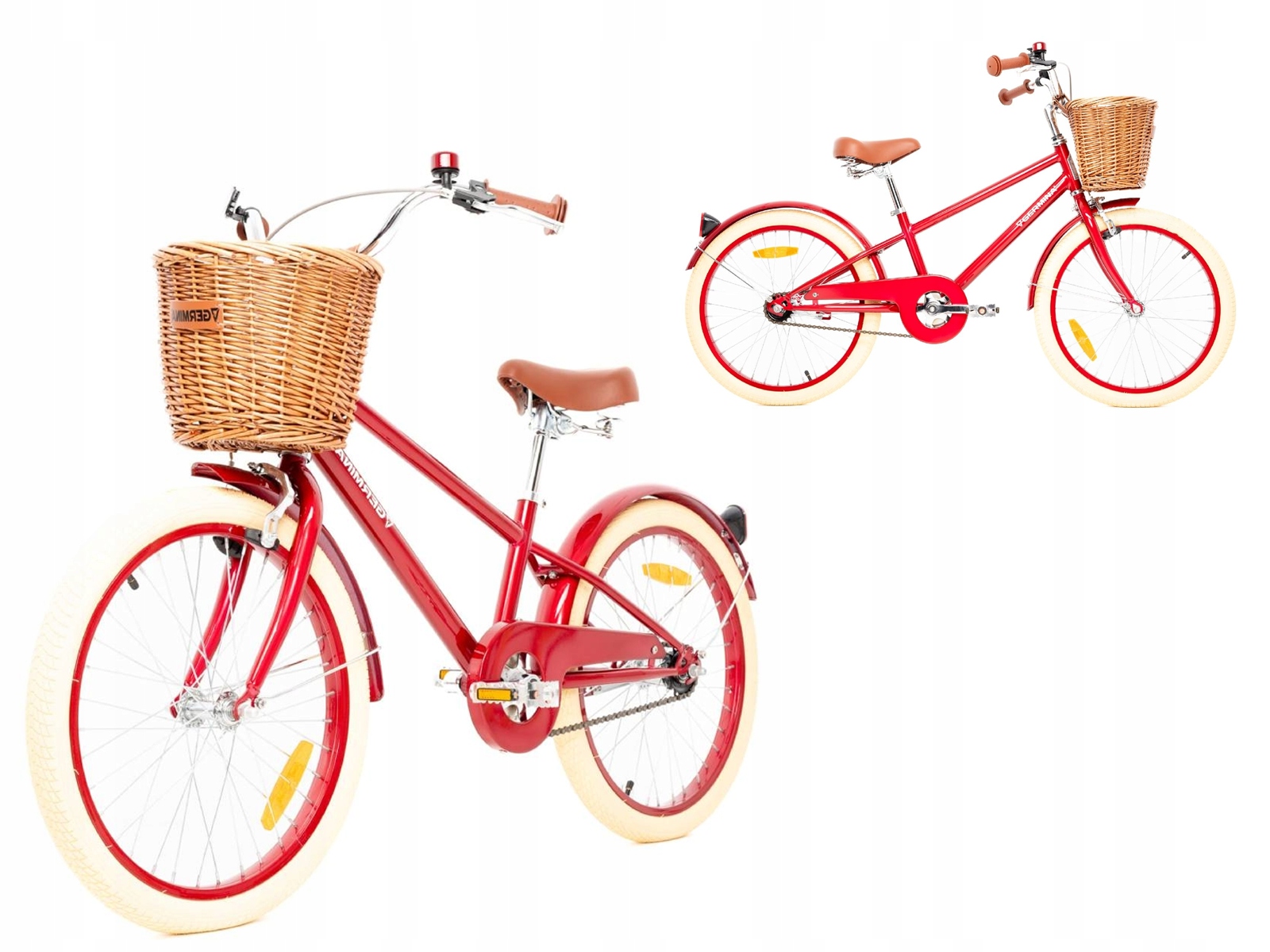 Rower dziecięcy Germina Vintage 20 6-9lat, Czerwony Retro Style