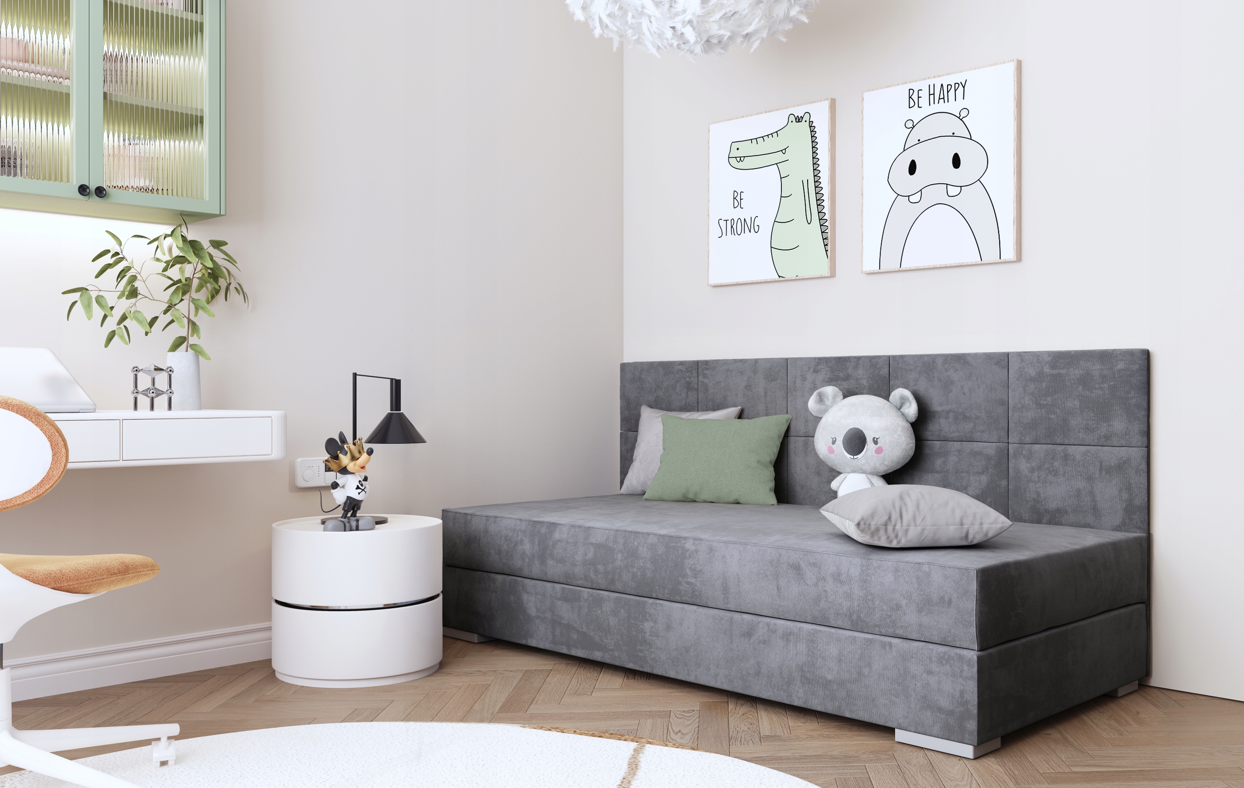 TOLA II ŁÓŻKO 1 OSOBOWE + MATERAC PIANKOWY ŁÓŻKO DO POKOJU DZIECKA 90X200