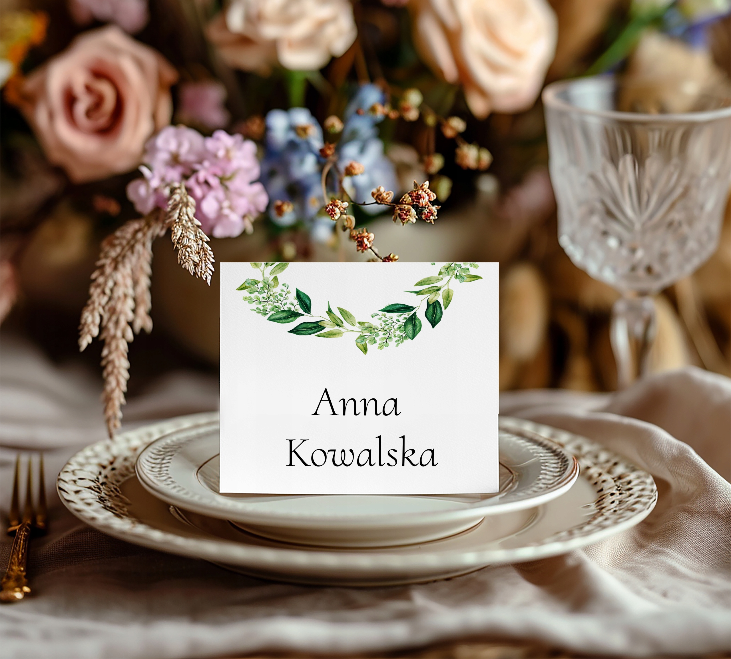 WINIETKI NA STÓŁ wizytówki NA KOMUNIĘ CHRZEST ŚLUB - ZESTAW 6 sztuk [W_106] Stan opakowania oryginalne