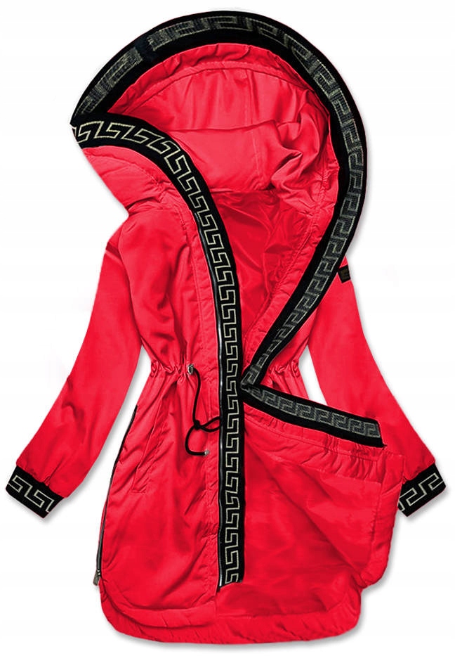 Bunda S Kapucí B8141 Červená S (36)