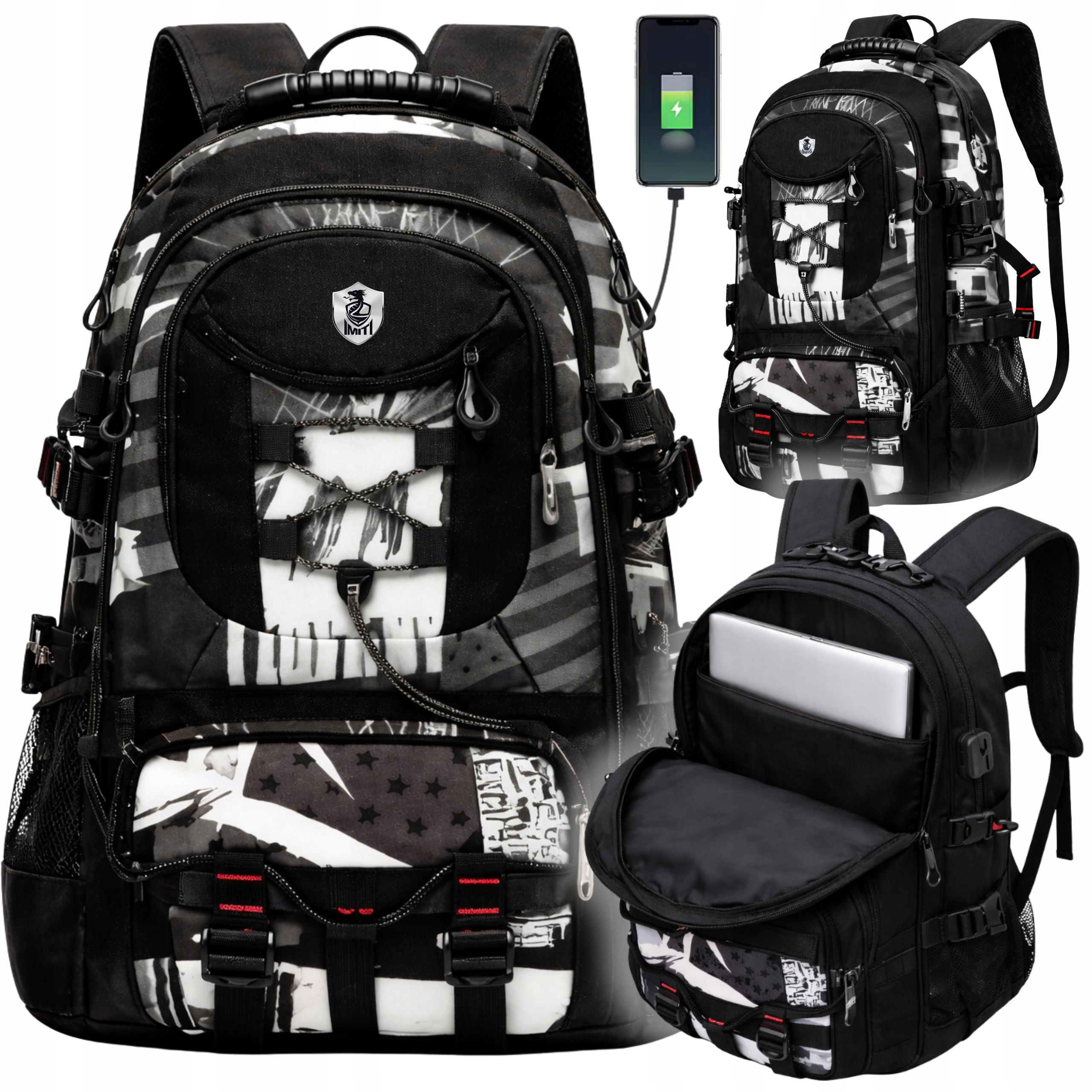 Plecak Młodzieżowy Miejski Na Laptopa Wodoodporny Pojemny Do Pracy 30L