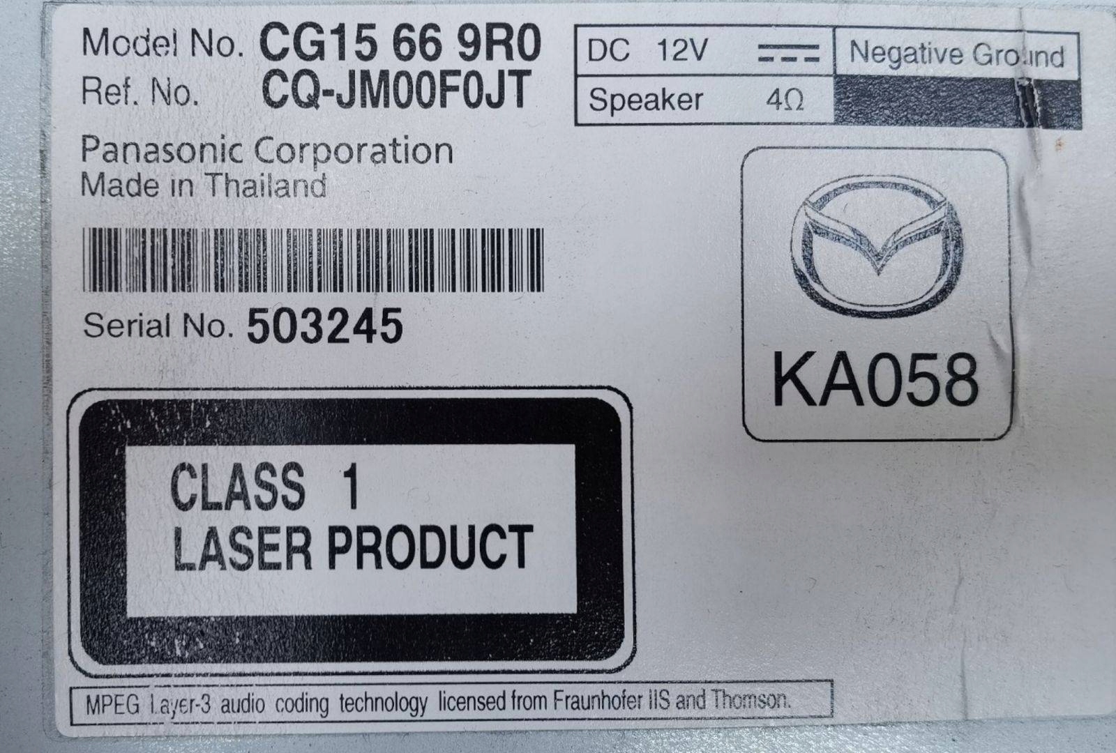 Radio samochodowe Mazda 5 2 CW 2011 CG15669R0