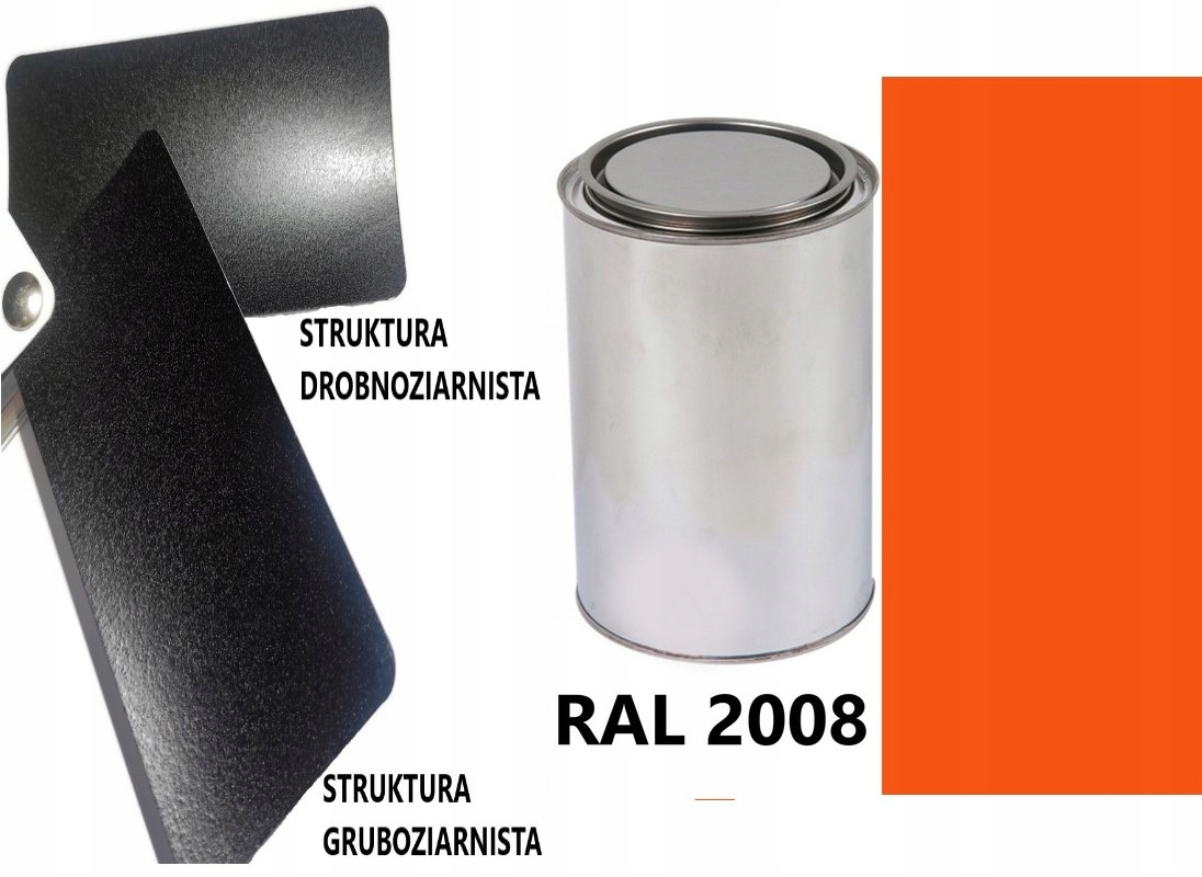 STRUKTURA GRUBOZIARNISTA RAL 2008 MAT 05-08 % DO PLASTIKU METALU AKRYL 1L