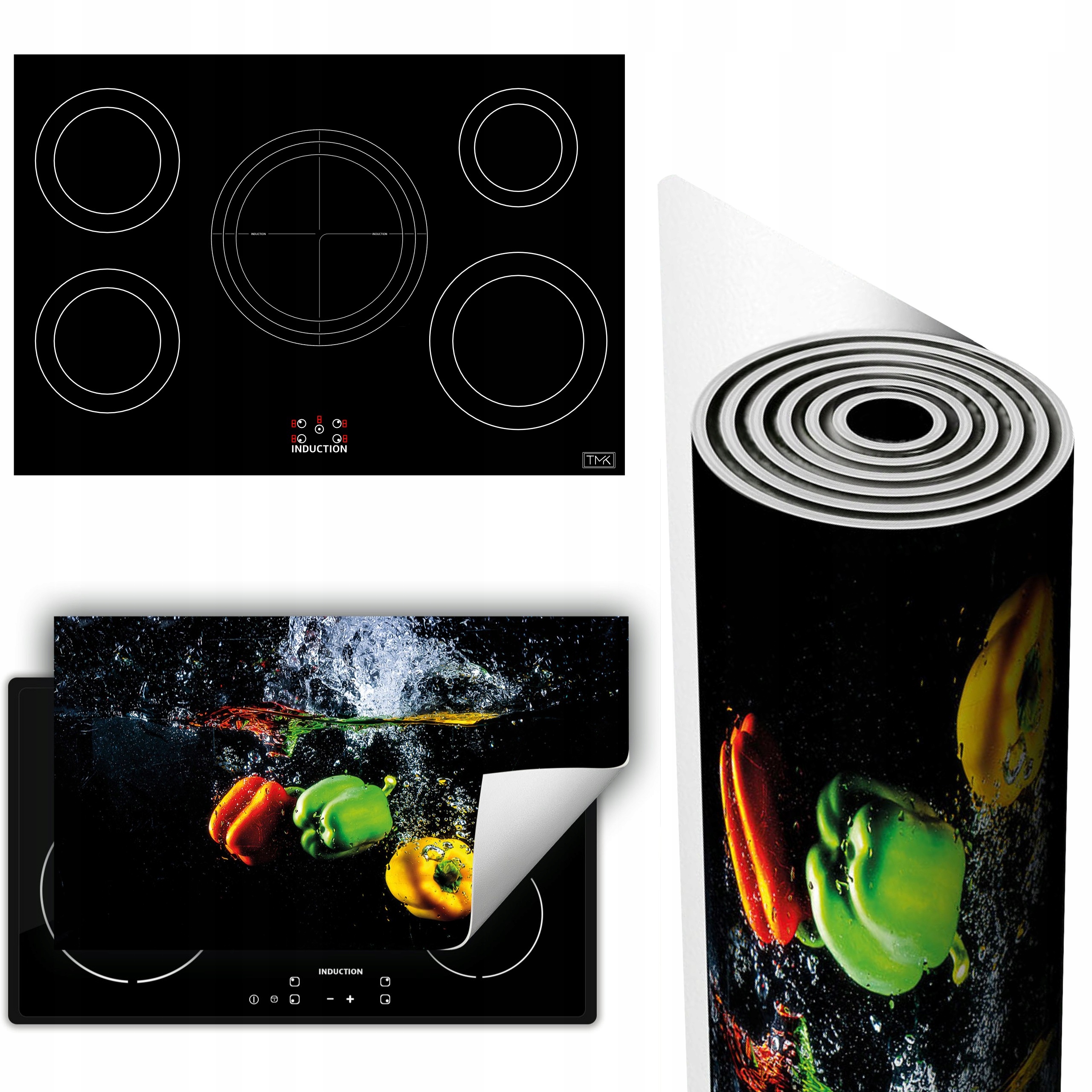 Vinylová Podložka Na Ochranu Kuchyňské Desky 90x52 černá paprika