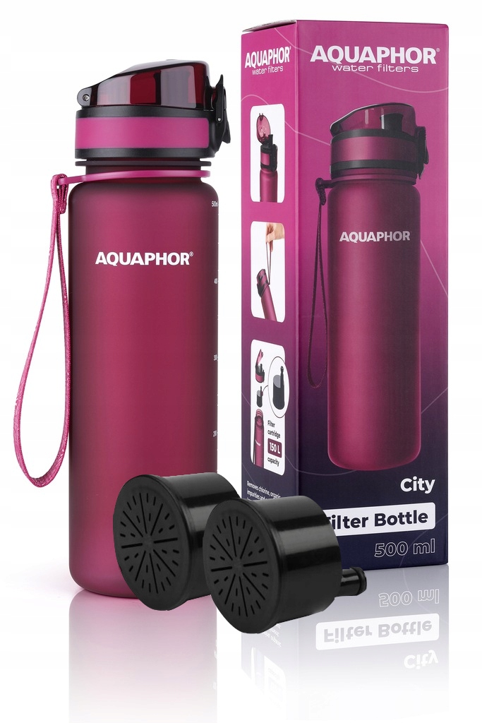 

Bidon Filtr Butelka Aquaphor City Bordo 2 Wkłady
