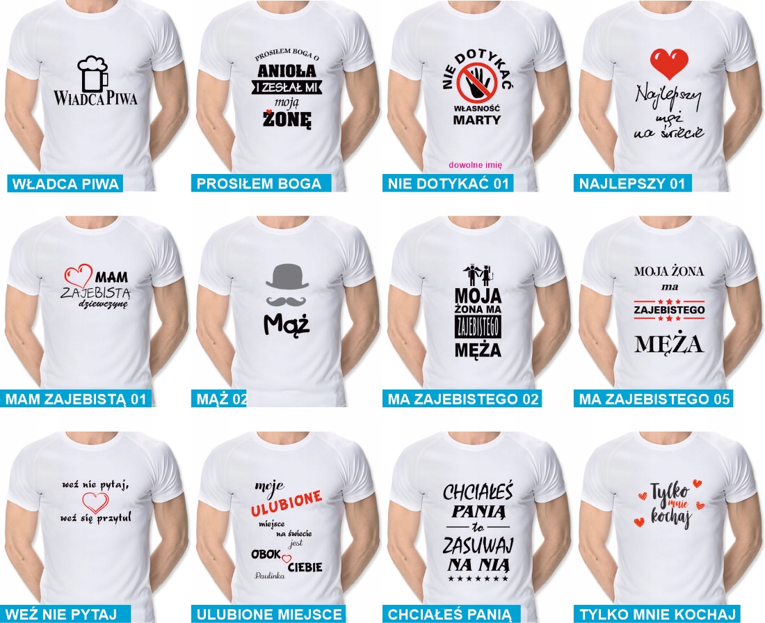 koszulka z nadrukiem dla faceta, chłopaka, męża, kolegi - XL Materiał dominujący bawełna