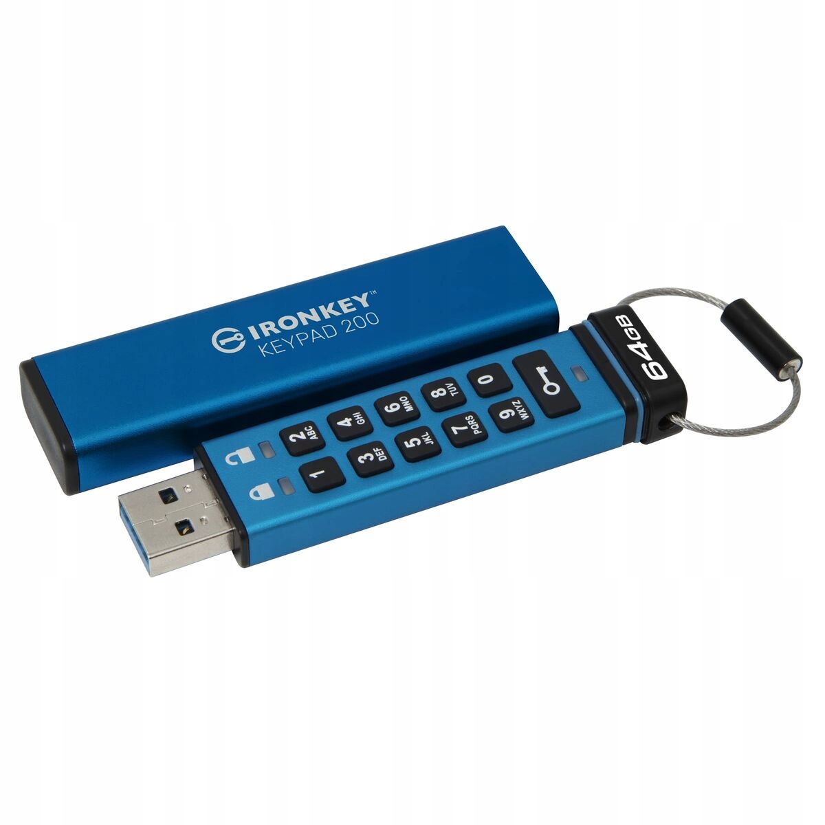 Pendrive Kingston IronKey Keypad 200 64 Gb Usb 3.0 modrý