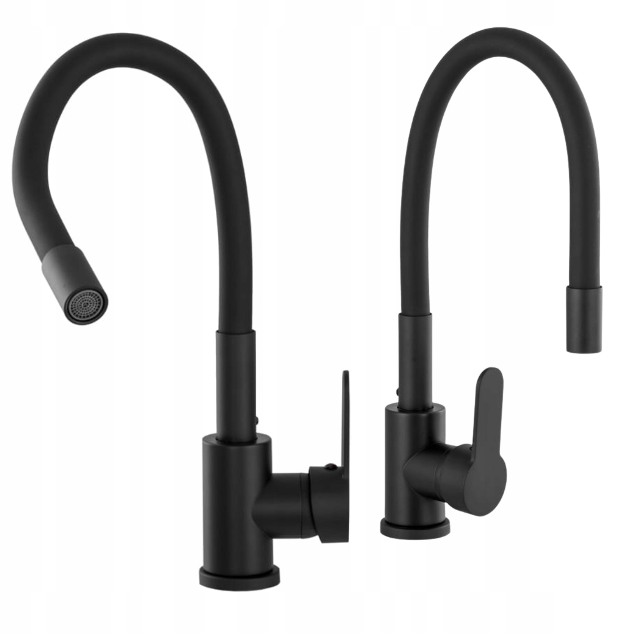 Kuchyňská baterie Černá Stojící s flexibilním výtokem Kuchyňský kohout do dřezu