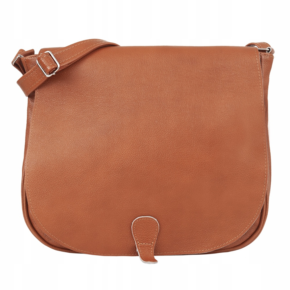 RUDA SKÓRZANA LISTONOSZKA CAMEL TORBA A4 SKÓRA NATURALNA XL