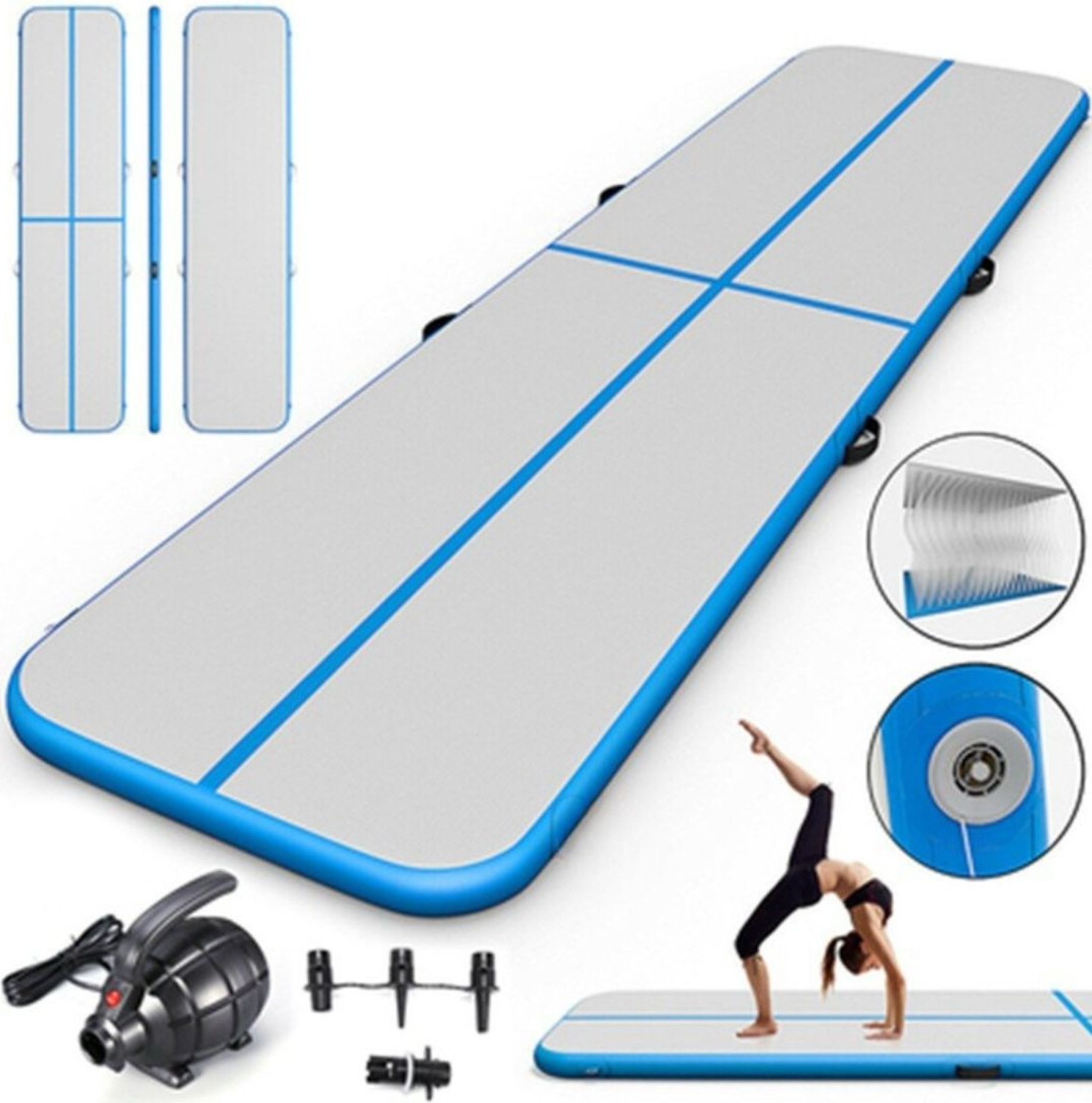 Airtrack Materac Gimnastyczny Śćieżka Akrobatyczna Niebieska 500X100X10