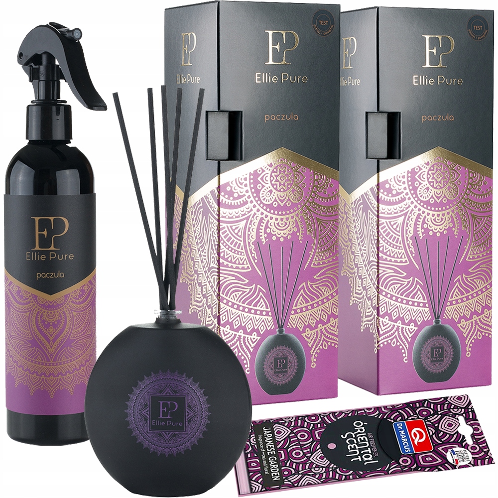 Dyfuzor zapachowy DO DOMU HEALING PACZULA 2x 80ml + Spray 300ml + ZAWIESZKA