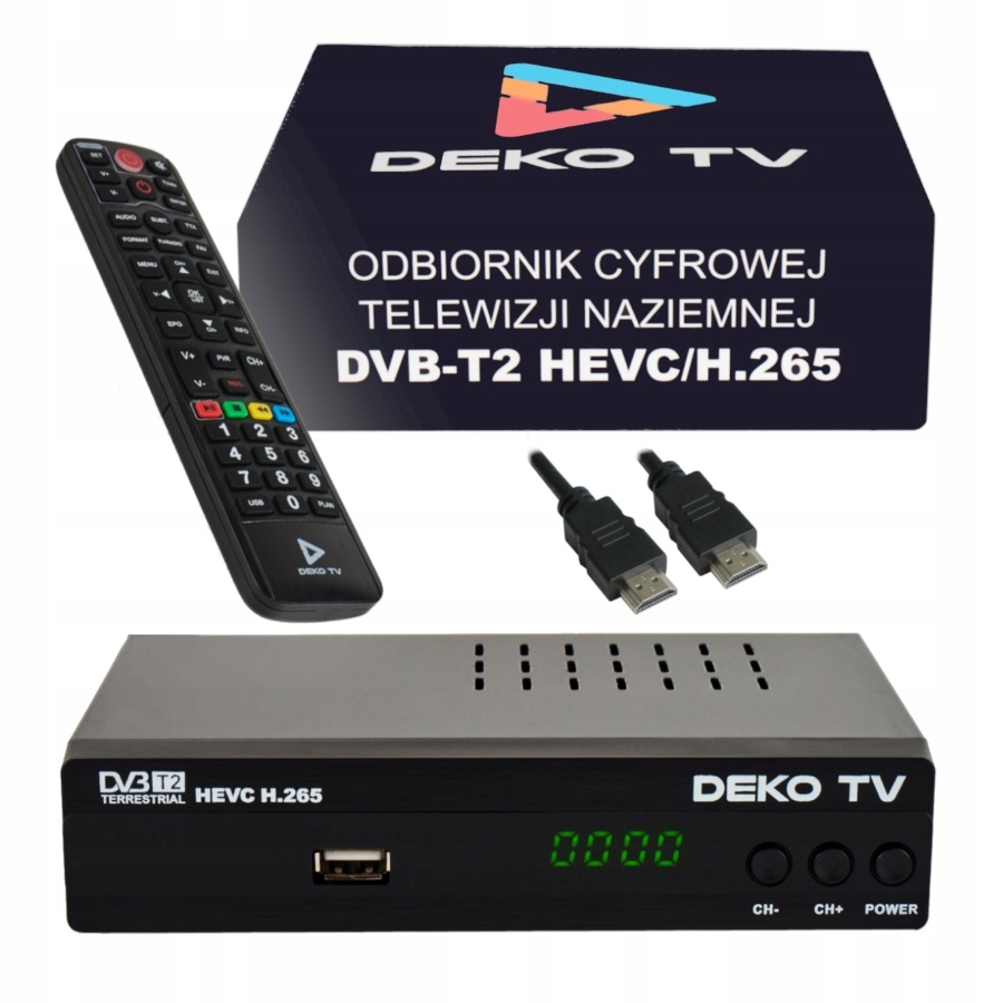 O3 Tuner Dekoder DVBT2 DekoTV PRO2 TV Naziemnej DVB-T2 HEVC H.265 DEKO
