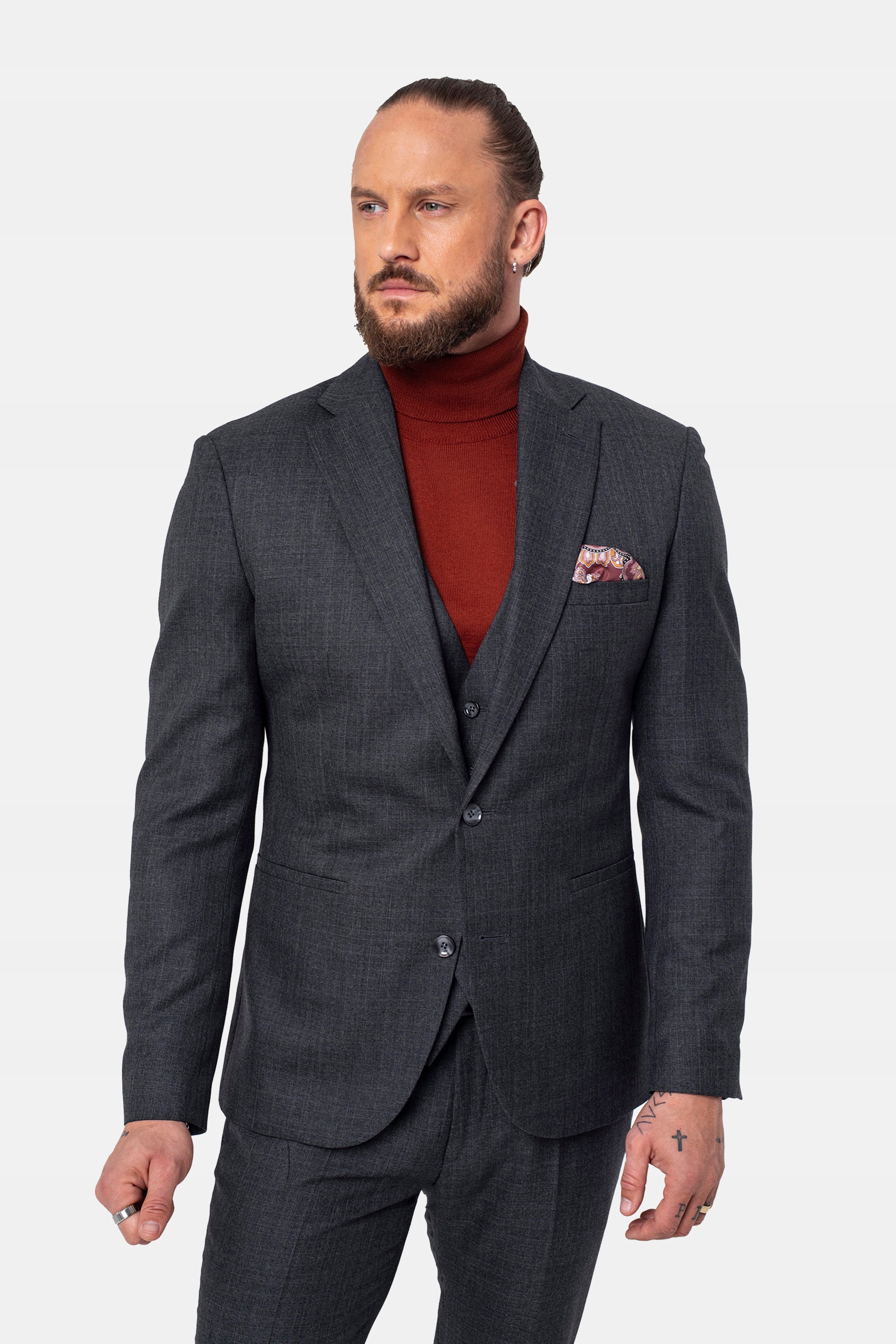 Marynarka Męska Moston Slim Fit Grafitowa 176 108