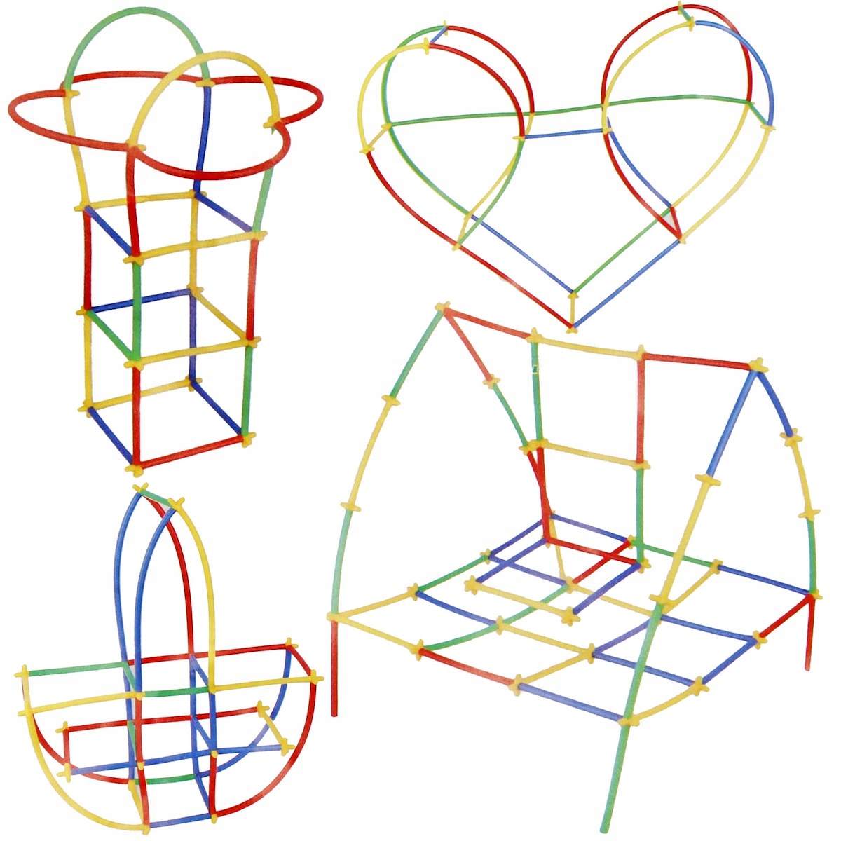 KLOCKI SŁOMKI KONSTRUKCYJNE PATYCZKI 408el PUDEŁKO RURKI DO BUDOWANIA Marka Springos