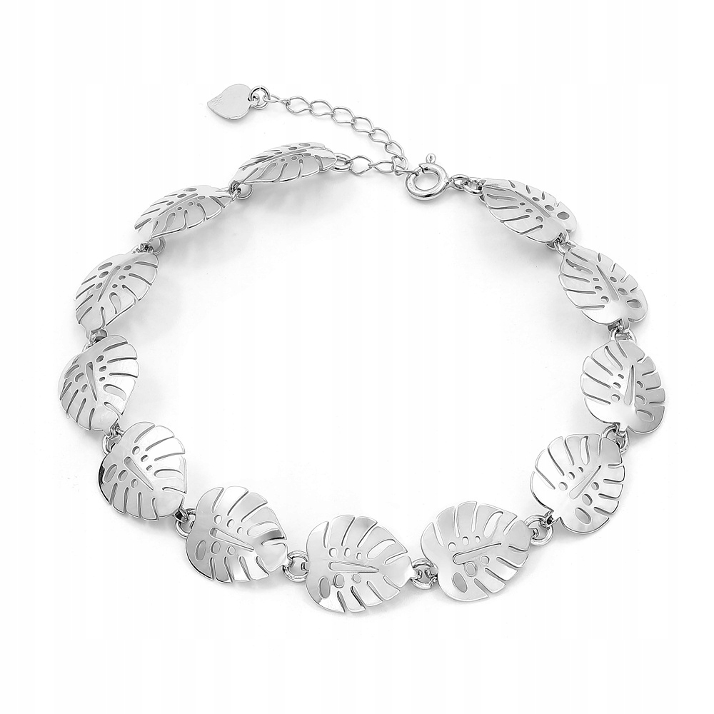 Stříbrný náramek Ag 925 rhodiovaný list monstera PW0260923BR