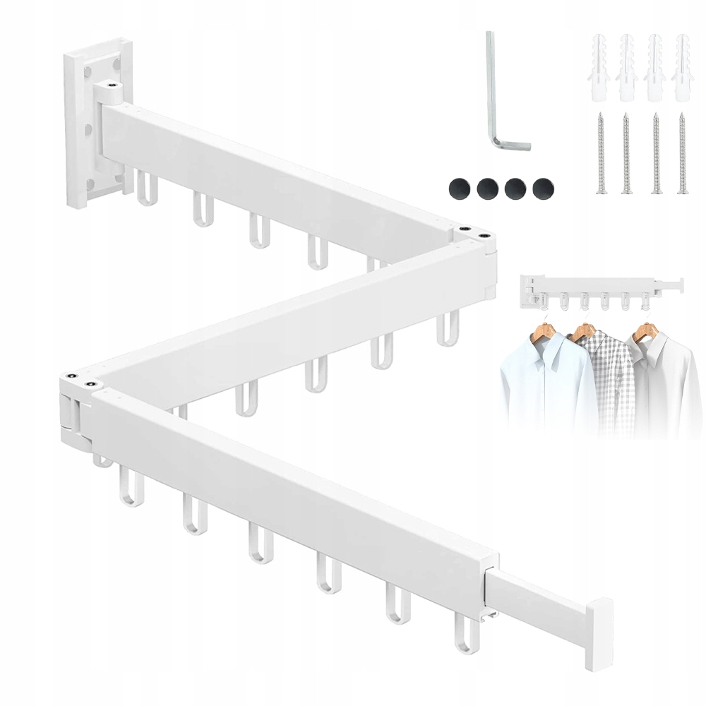 Levně Nástěnný Věšák Na Oblečení 3-NÁSOBNÝ S Háčky