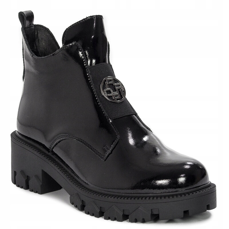 Botki Filippo DBT4777/23 Bk L lakier czarny r.39