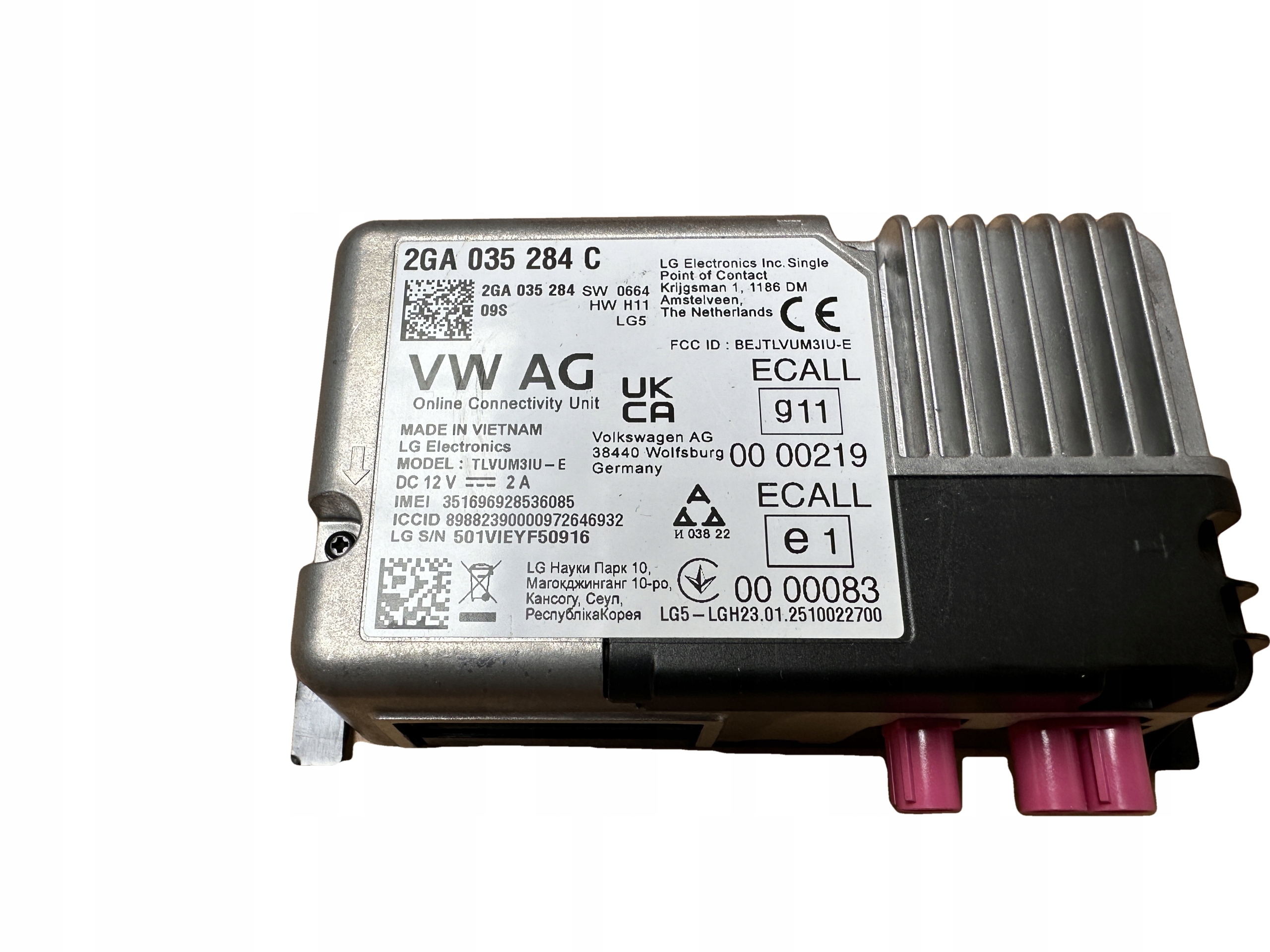 AUDI VW SEAT SKODA control unit USLUG ONLINE 2GA035284C