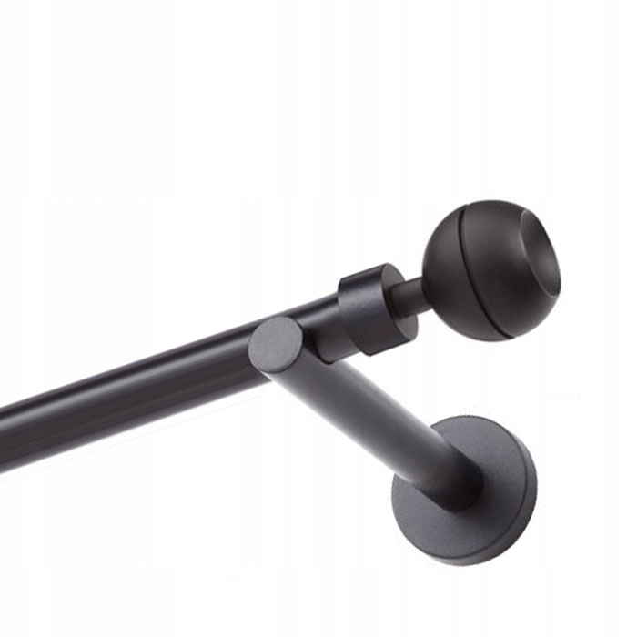 

Karnisz czarny metalowy 200 cm 19 mm bez żabek