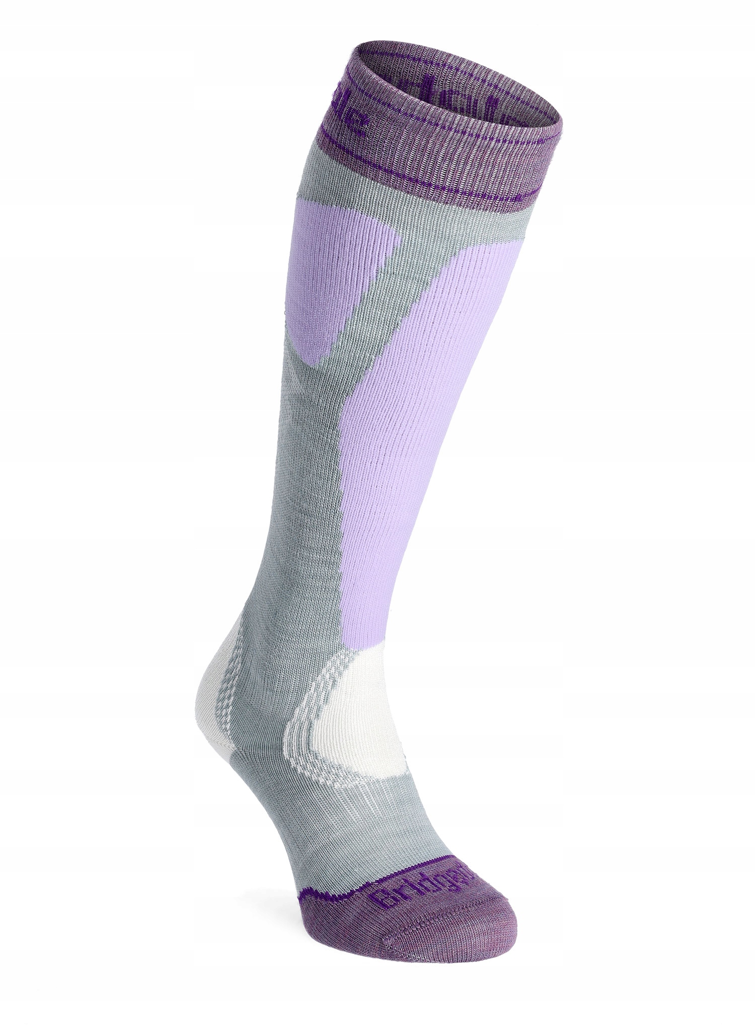 Ponožky lyžařské ponožky Bridgedale Ski Easy On Merino šedá/lilac 35-37