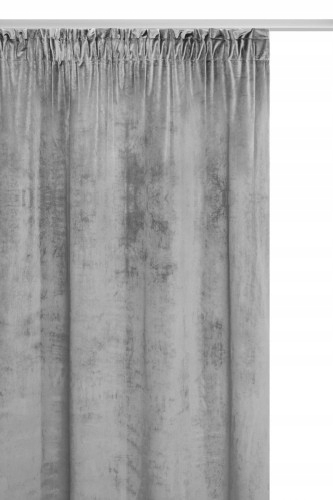 

Zasłona 140x270 Popielata Szara Welurowa Taśma