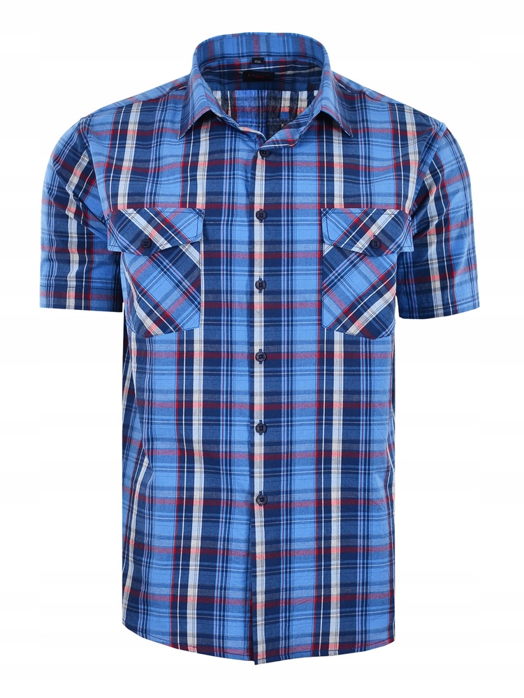 50/51 Košile Kostkovaná Modrá Krátká Velká