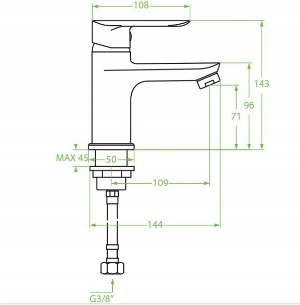 BATERIA UMYWALKOWA STOJĄCA STAŁA Z KORKIEM APPIA Marka Laveo