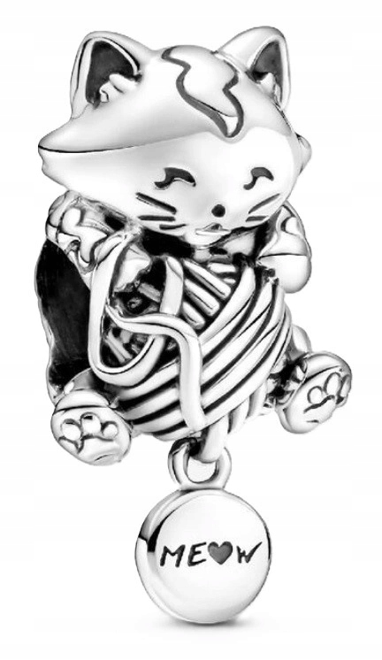 Přívěsek Pandora Kočka A Klubko Vlny 799535C00 Stříbrný