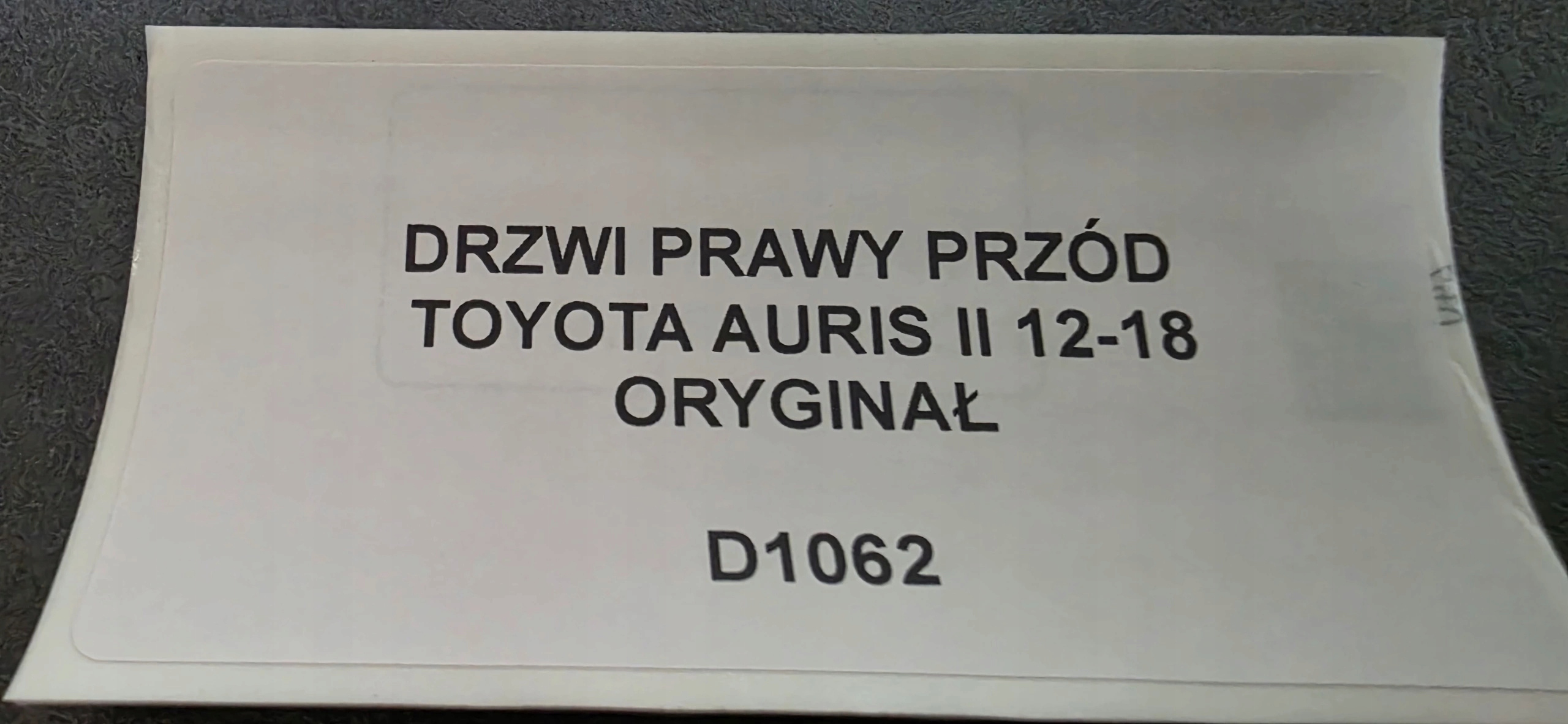 door right front TOYOTA AURIS II 12-18 original