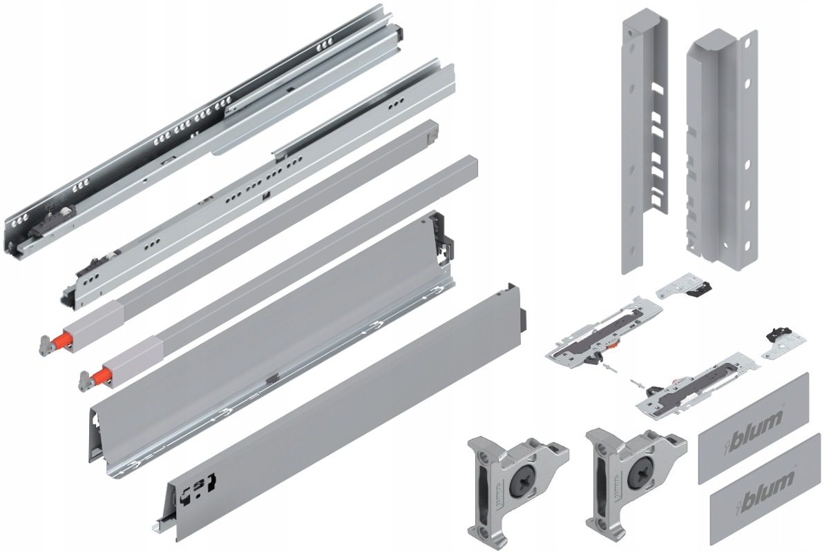 Blum Šuplík 600 zásuvka vysoká Tip-On D šedá