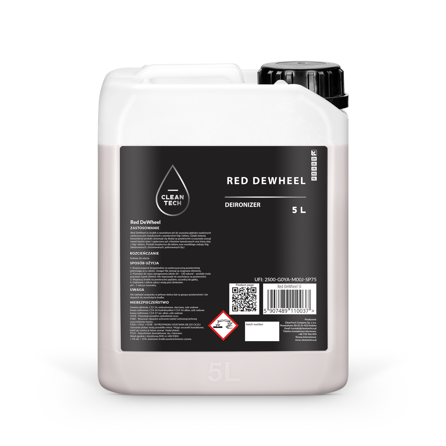 CleanTech Red DeWheel 5L Srodek Do Mycia Felg